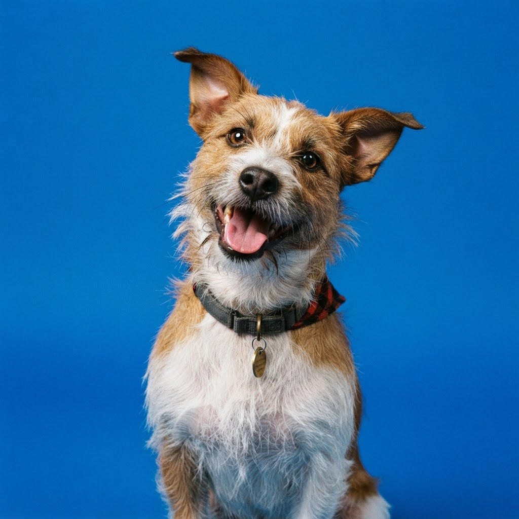 Geoffrey the dog looking excited for treats